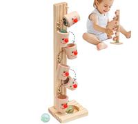 Ball Drop Toy for Kids, Engaging Fine Motor Skill Game with 4 Pinballs, Wooden Clown Ball Table, Fun Pour Toy for Entertainment, Boys and Girls,Safe and Durable.11.22x3.15x2.76 Inches