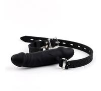 Ball Gag con Dildo Doppio Silenzio e Scopami bavaglio bondage per gioco coppia