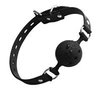 Ball Gag in Silicone Nero 3.8cm, Palla da Bocca per Giochi di Ruolo e BDSM, Accessorio Bondage Regolabile e Confortevole per Coppie, Gag Ball Ergonomica per Adulti