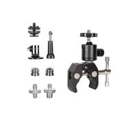Ball Head Clamp Camera Ball Mount Clamp Tripod Head Hot Shoe Adapter And Cool Super Clamp(1set, Black) -T
