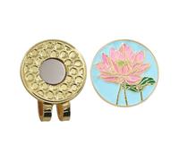 Ball Marker, Hat Clip, Magnetic Flower Design Accessory, Portable Golf Tool Easy Green Marking, Stylish Golfer Gift for Club Players, Course Use, Tournament Participation, Women, Men 1.26x1.02 Inches