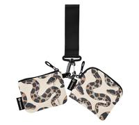 Ball Python Minimalista Doppia Portamonete Porta Carte di Credito Portafoglio Sottile Portatile Porta Carte Portafoglio Soldi con Tasca con Cerniera per Signora 2 Pezzi de crédito para Hombre