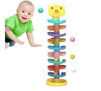 Ball Ramp Toys Baby - Roll Vertebral Tower Learning Game, Ball Game Toddler | Torre di gioco impilabile con palline sonore per promuovere l'abilità, comprensione del colore, vedere una cooperazione co