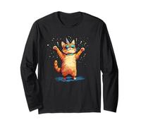 Balla con questo gatto festivo stasera per ragazzi e ragazze Maglia a Manica