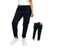 Ballandoro Pantaloni Donna Vita Alta Elasticizzati Autunnali - Chino Sigaretta Comodi, Leggins Eleganti Curvy Elastico in Vita Joggers Morbidi Viscosa (IT, Testo, L, Regular, Regular, Nero)