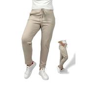Ballandoro Pantaloni Donna Vita Alta Elasticizzati - Chino Sigaretta Comodi, Leggins Eleganti Curvy Elastico in Vita Joggers Morbidi Viscosa (IT, Testo, XXL, Regular, Regular, Beige Chiaro)