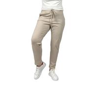 Ballandoro Pantaloni Donna Vita Alta Elasticizzati Estivi - Chino Sigaretta Comodi, Leggins Eleganti Curvy Elastico in Vita Joggers Morbidi Viscosa (IT, Testo, XL, Regular, Regular, Beige Chiaro)