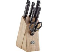 Ballarini 18660-007-0 - Ceppo portacoltelli Chienti, 7 pezzi, in legno e acciaio INOX