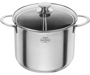 Ballarini 75003-033 - Pentola per pasta, 24 cm, 8 l, in acciaio inossidabile, tipo profondo, doppia mano, pentola piccola, compatibile con induzione, lavabile in lavastoviglie