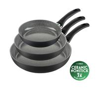 BALLARINI Bari Set di padelle, 3-pz. / 20/24/28 cm, granito, Alluminio