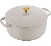 BALLARINI Bellamonte - Casseruola in ghisa smaltata, rotonda, 26 cm, 5,5 l, colore: bianco avorio