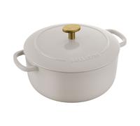BALLARINI Bellamonte - Casseruola in ghisa smaltata, rotonda, 20 cm, 2,5 l, colore: bianco avorio