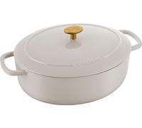 BALLARINI Bellamonte Cocotte, rustitrice in ferro colato smaltato, ovale, 31 cm, 5,5 l, bianco avorio