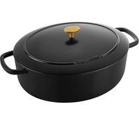 BALLARINI Bellamonte - Teglia ovale in ghisa smaltata, 33 cm, 6,5 l, colore: Nero