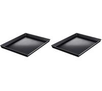 Ballarini Professionale 3044.40 Teglia Rettangolare con Angoli Svasati, Ferro Blu, Nero, 40 x 30 x 3 cm (Confezione da 2)