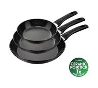 BALLARINI Vipiteno Set di padelle, 3-pz. / 20/24/28 cm, nero, Alluminio