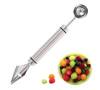 Baller di anguria, strumenti di intaglio della frutta,Baller di anguria a doppia testa SCOOP | Cantalupe Sorbet Ball Cucchiaio in acciaio inossidabile per servire il burro