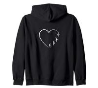 Ballerina Cuore Silhouette Dance Pose Felpa con Cappuccio