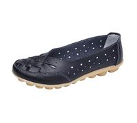 Ballerina da donna confortevole Ballerine da donna piatte in pelle mocassino elegante scarpa da passeggio corsa antiscivolo scarpe comfort da ballo mocassini da basket senza lacci sport slip on, 01