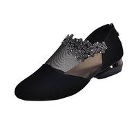 Ballerina da donna confortevole tacco piccolo ballerine da donna in pelle scamosciata e mesh mocassini morbidi mocassini eleganti scarpe comfort basket senza lacci sport scarpe da passeggio corsa slip