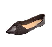 Ballerina da donna elegante - Scarpe da ballo piatte Bow scarpe basse da barca eleganti scarpe basse comode latine scarpe da ballo leggere in pelle PU scarpe da ballo per ballo, marrone, 37 EU