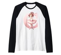 Ballerina Ragazza Danza Nome Prima Lettera C Ragazza Tutu Ballet Maglia con Maniche Raglan
