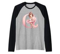 Ballerina Ragazza Danza Nome Prima Lettera Q Girly Tutu Ballet Maglia con Maniche Raglan