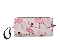 Ballerina Ragazze Trucco Borsa Impermeabile Viaggio Toiletry Organizer per Donne Uomini Acquarello Cosmetici Sacchetto di Immagazzinaggio con Cerniera Portatile Piccola Borsa degli Attrezzi