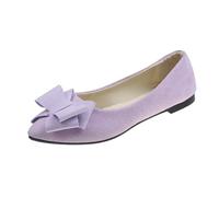 Ballerina, scarpe basse da donna in pelle scamosciata, eleganti e comode, scarpe estive in pizzo, antiscivolo, basse, con fiori, leggere e traspiranti, per il tempo libero, Rosa acceso., 43 EU