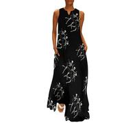 Ballerina scheletro danza donna senza maniche Maxi abito casual lungo abito da festa, Stile:, L