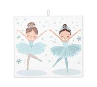 Ballerina - Tappetino scolapiatti assorbente con fiocco di neve, per bancone della cucina, ballerina, tappetino da caffè, con anello per appenderlo, 40,6 x 45,7 cm
