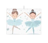Ballerina - Tappetino scolapiatti assorbente con fiocco di neve, per bancone della cucina, ballerina, tappetino da caffè, protezione scolapiatti con anello per appenderlo, 45 x 61 cm