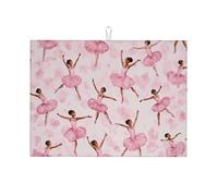 Ballerina - Tappetino scolapiatti assorbente per bancone della cucina, tappetino da caffè per acquerello, protezione scolapiatti con anello per appenderlo, 45 x 61 cm