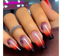 Ballerinas Coffin Press On Nails Francese Finta Acrilica False Colle Artificiali Per Ragazze Femminili Bara Mandorle Mandorle Punta Francese Unghie