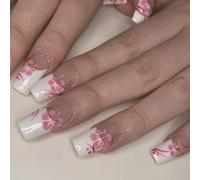 Ballerinas Coffin Press On Nails Frase Fine Frake Nails Acrilic False Gues On Per Girls Womens Stick Nail