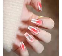 Ballerinas Coffin Press On Nails Lights Francese Acrilico False Gue Artificiali Per Wome Bara Bara A Mandorle Tasta Francese