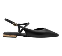 Ballerine a punta con cinturino posteriore in pelle Nero 40