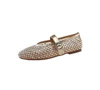 Ballerine a Rete con Strass di Cristallo, Scarpe da Donna Rivetti e, Estate, Taglia Comoda 40 per Donna(Gold,Size37)