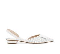 Ballerine Aperte Dietro in Pelle Stampa Intreccio Bianco 40