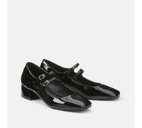 Ballerine baby doppio cinturino, piccolo tacco Nero 41