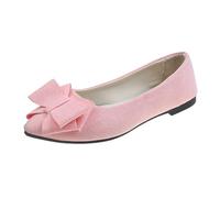 Ballerine basse da donna, eleganti, ballerine da donna, con fiori, slip, leggere, comode, scarpe estive di grandi dimensioni, con tacco basso, sandali in pelle scamosciata, Colore: rosa., 39 EU