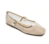 Ballerine con design in strass e trasparente, di stile elegante e alla moda per le donne La bellezza della casa è la bellezza delle ballerine e la loro silhouette. La bellezza degli sposi è il tema pr