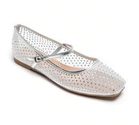 Ballerine con sottili cinturini, con strass luccicanti e design trasparente - Stile elegante e femminile La bellezza della casa è la bellezza delle ballerine e la loro silhouette. La bellezza degli sp