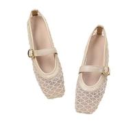 Ballerine da donna Ballerine da donna eleganti traspiranti comode slip on sportive danza allacciatura bianca balerina leggera roll up scarpe décolleté per passeggiate estive, cachi, 40.5 EU