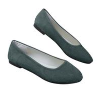 Ballerine da donna, comode, eleganti e comode, casual, da ballo, basse, per il tempo libero, con punta appuntita, scarpe da ballo con tacco, Nero/verde, 37 EU