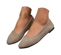 Ballerine da donna, comode, eleganti e comode, casual, da ballo, basse, per il tempo libero, con punta appuntita, scarpe da ballo con tacco, cachi, 43 EU