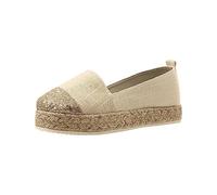 Ballerine da donna, comode, larghe, estive, con plateau, senza lacci, espadrillas, comode scarpe a piedi nudi, eleganti, alla moda, gold, 43 EU