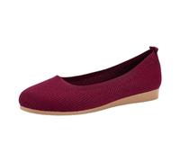 Ballerine da donna, comode, piatte e traspiranti, antiscivolo, punta rotonda, eleganti, morbide, sportive, per l'uso quotidiano., rosso vivo, 42 EU