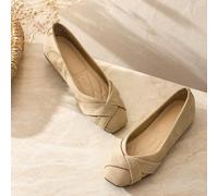 Ballerine da donna con punta quadrata senza lacci, scarpe Mary Jane, comode, morbide, casual, lavoro, camminata