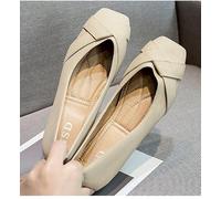 Ballerine da donna con punta quadrata senza lacci, scarpe Mary Jane, comode, morbide, casual, lavoro, camminata